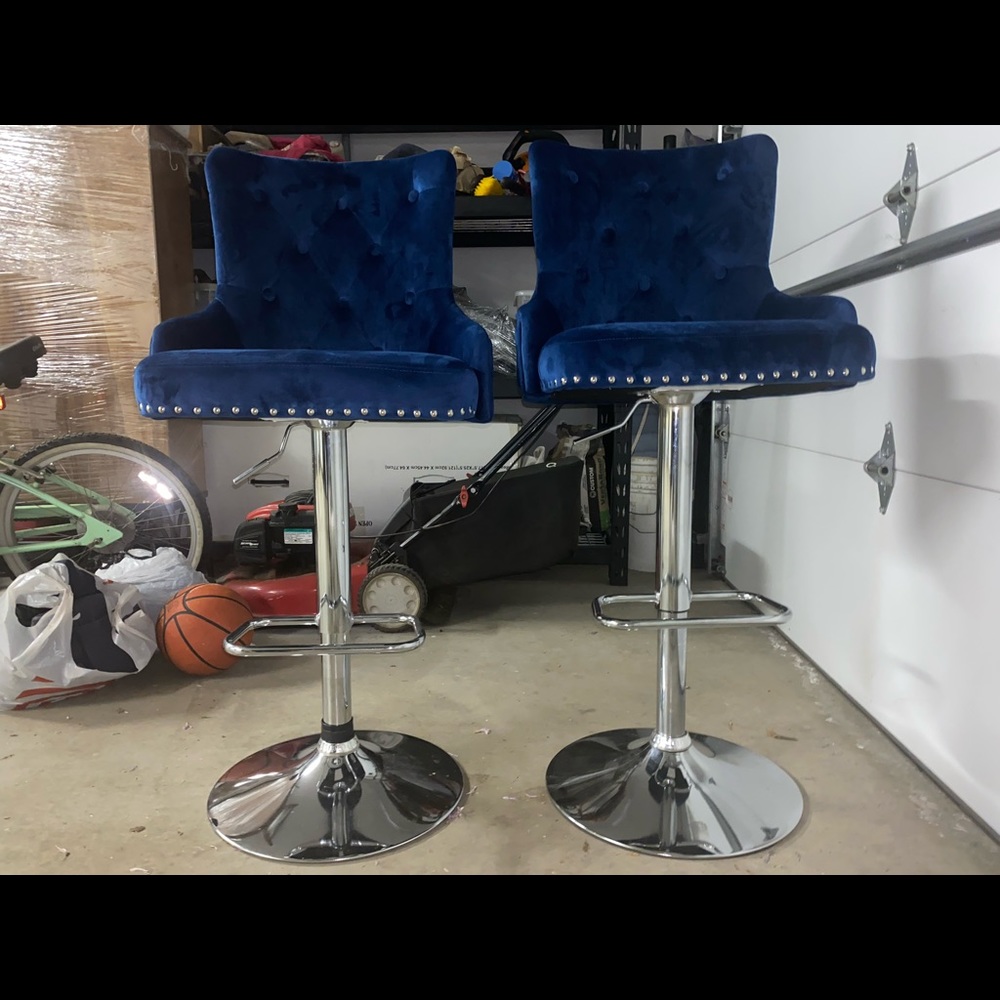 Royal blue bar stool chairs